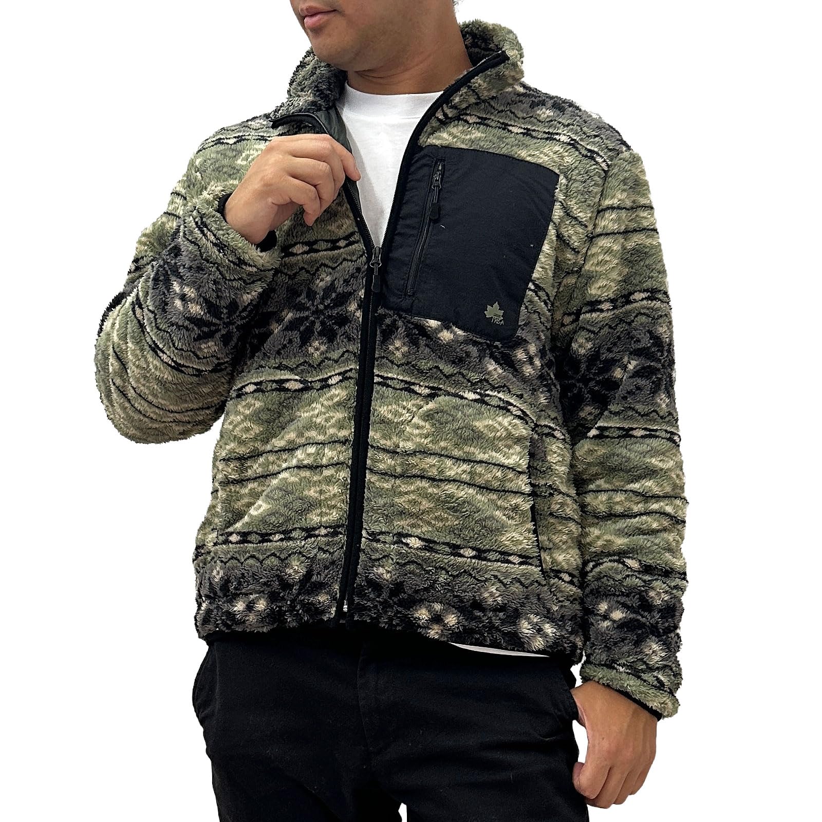 

Мужская флисовая куртка с принтом логотипа Spark, с отдельными карманами и подкладкой из боа, доступна в размерах M, L и LL (JP, Алфавит, L, Хаки)