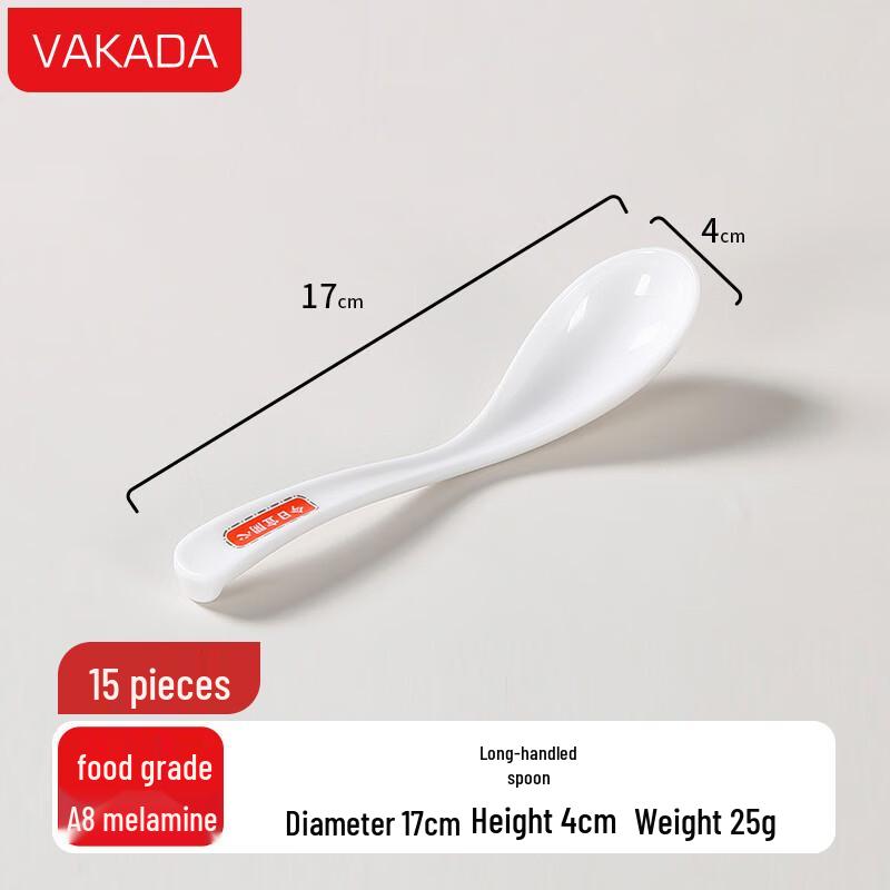VAKADA Melamine Long Handle Spoons, 15-Pack