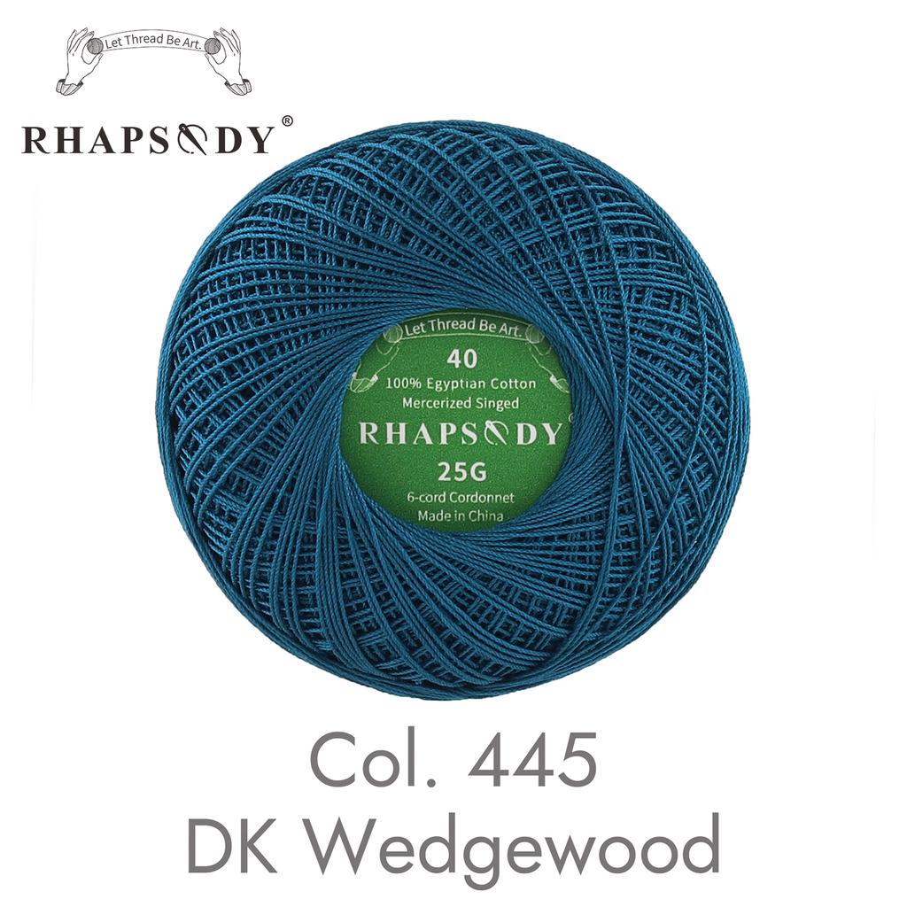 Rhapsody Premium Cotton Crochet Thread Size 40 for Tatting Needlepoint Knitting Bobbin Lace Quilting Sewing Mercerized