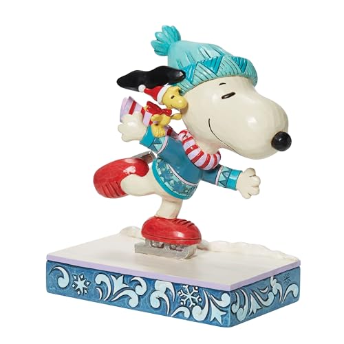 JIM SHORE Snoopy & Woodstock Skating  Christmas  6013050