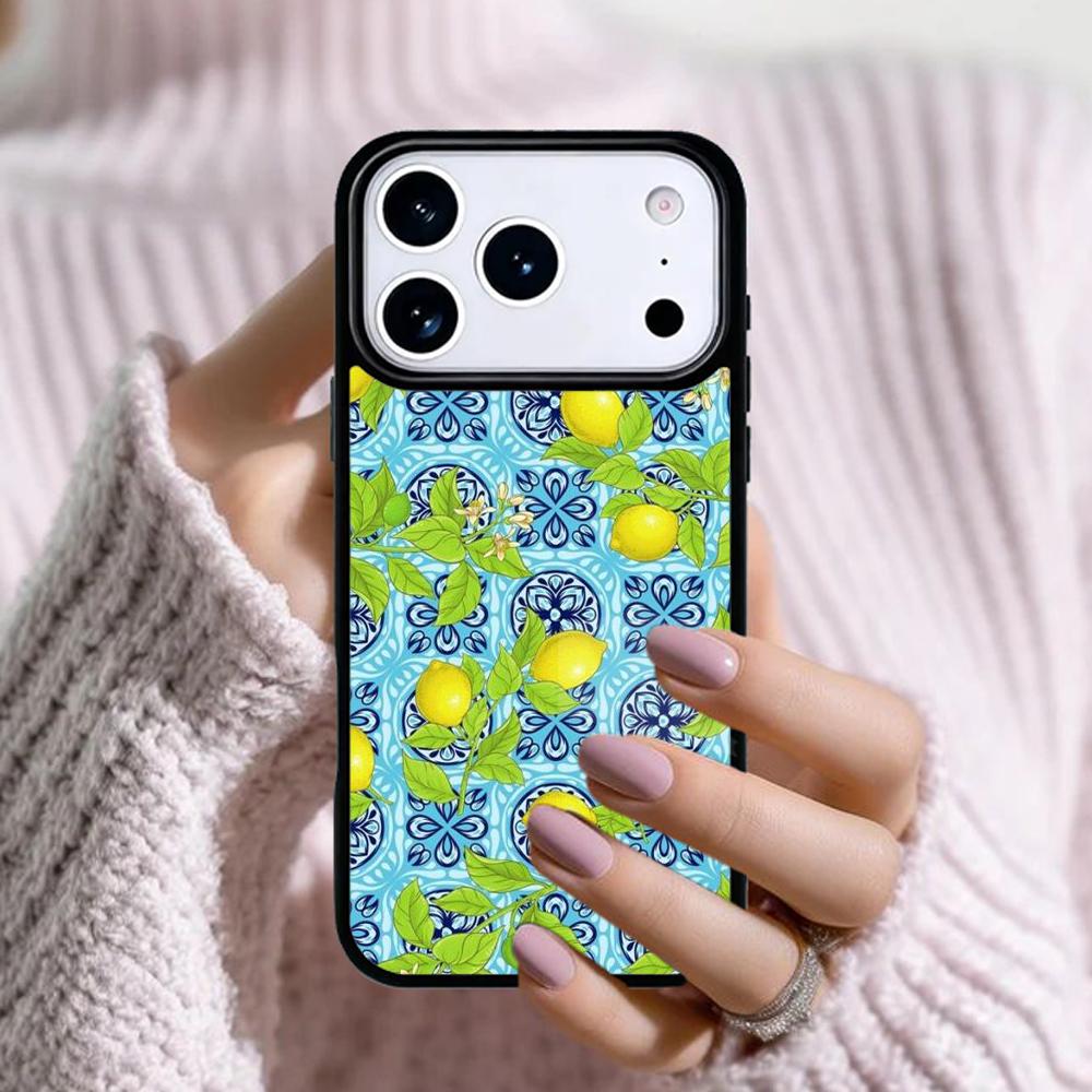 Mediterranean Lemon Phone Case For Apple iPhone 17 Air 16E 15 14 Plus 13 12 11 Pro Max Mini Funda Cover