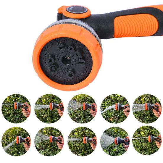 Water Hose Nozzle Sprayer Thumb Control 10 Modes Heavy Duty Washing Garden Watering Hose Spray Nozzle Yard Supply