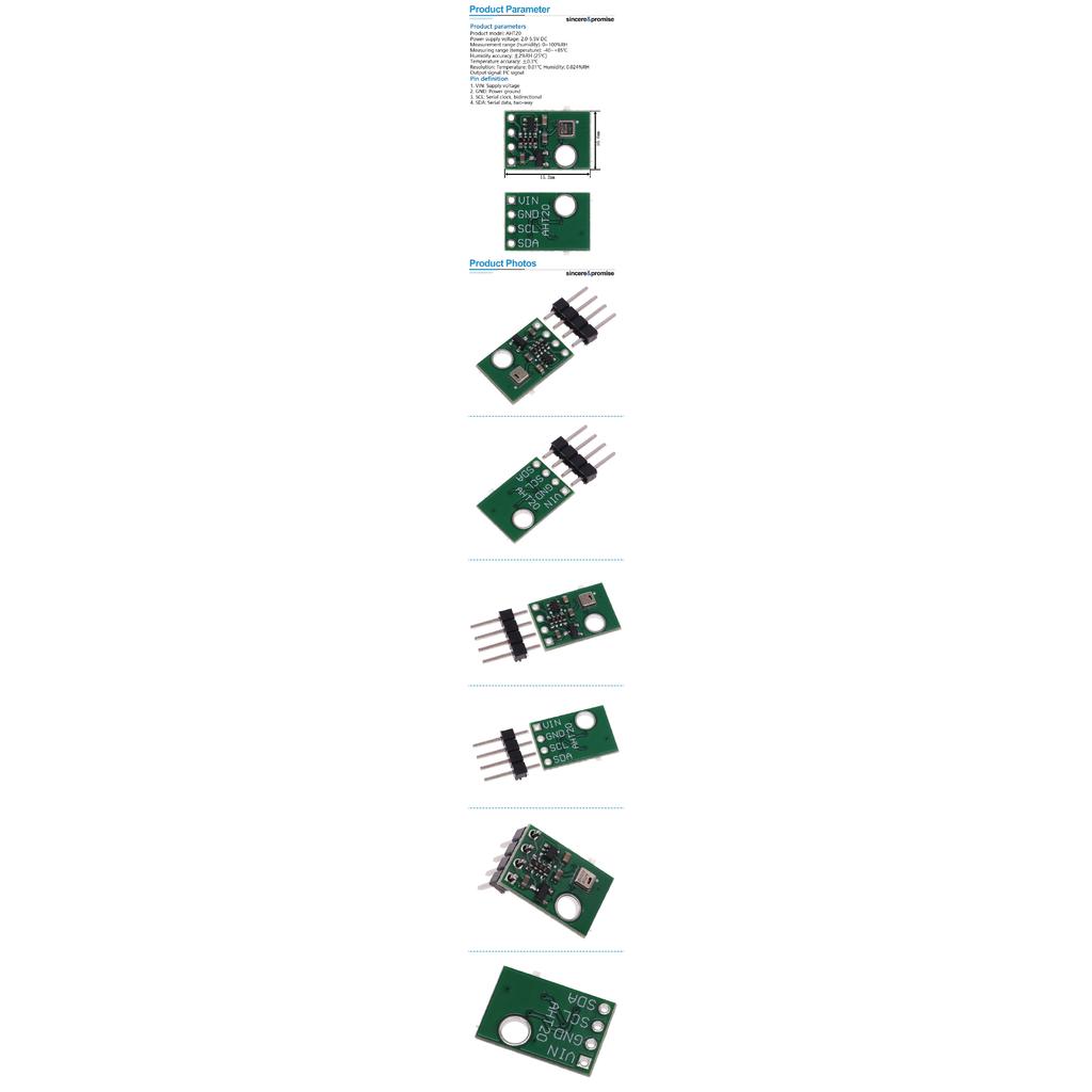 AHT10 AHT20 AHT21 High Precision Digital Temperature and Humidity Sensor Measurement Module I2C Communication Replace SHT20