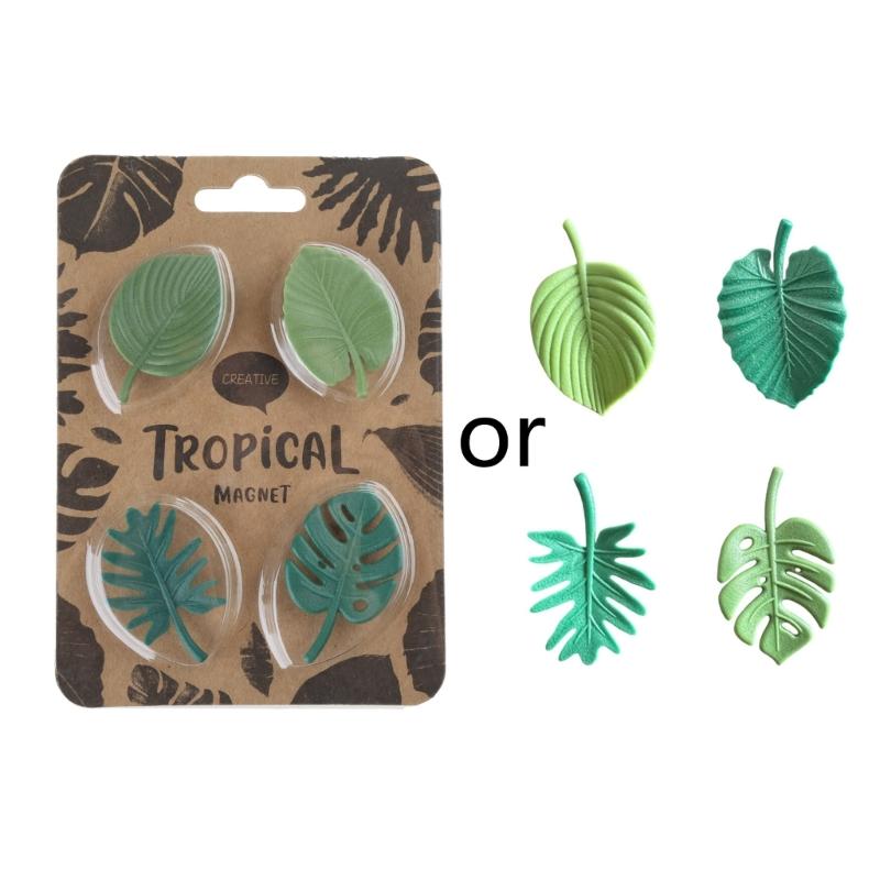 

Decorative Refrigerator Magnets Fridges Magnets 4Pcs Mini Plant Leaf Whiteboard Magnets Locker Accessories for Home 1