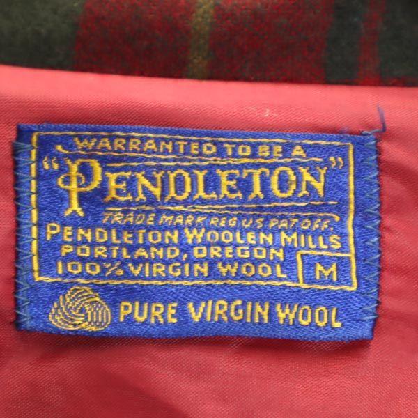 PENDLETON 60s 70s vintage check Long sleeve Wool jacket M Red series Men's Used