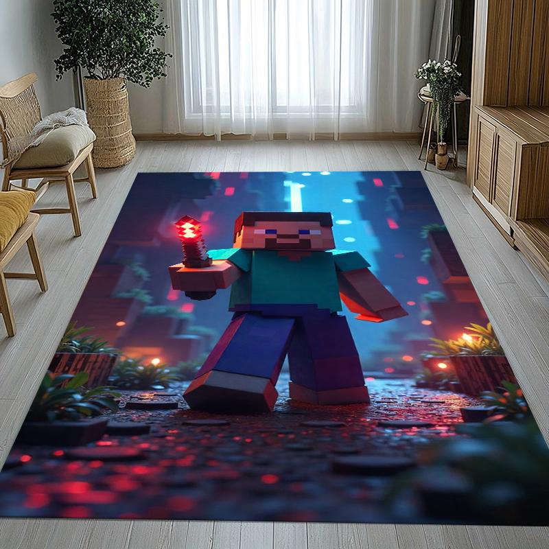 Classic M-Minecraft Pixel Game Living Room Non-Slip Area Rug Soft Carpet for Bedroom Kids Playroom Sofa,Home Decor Doormat Gift