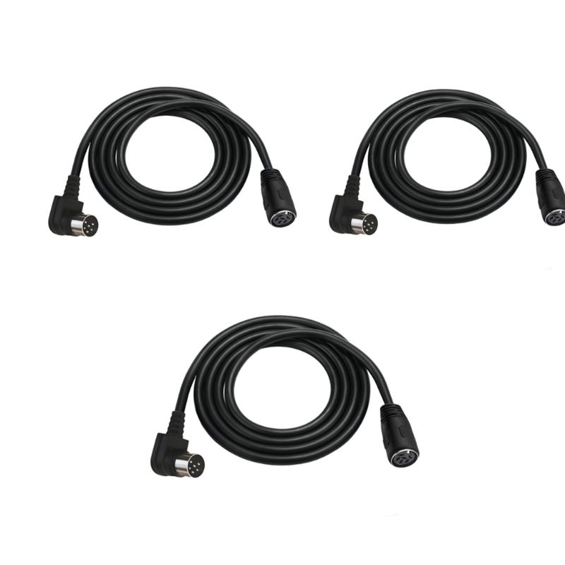 90 Degree DIN 6Pin Male to Female Sound Video Cable Terminal Cable for Sound Microphone Guitar Digital Equipment