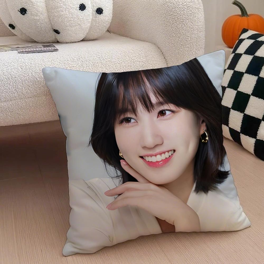 Talented Korean Beautiful Actress PPark Eunbin Cushion Cover Throw Pillow Cover Hidden Button Durable Polyester Chair Cushion