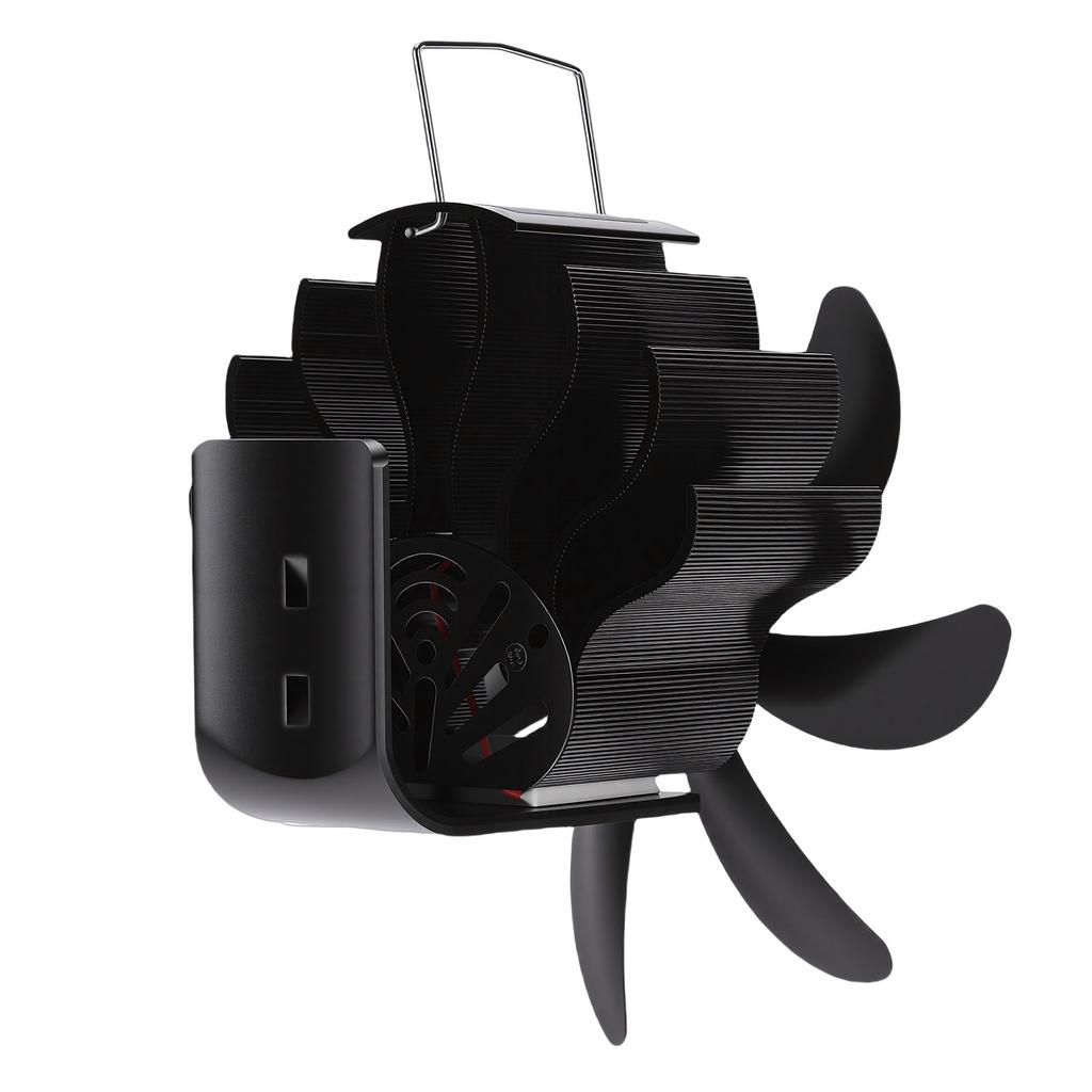 Wood Stove Fan for Magnet Pipe Non Electric Heat Powered Aluminum Alloy Burning Fireplace Gas Burner Thermal Fan