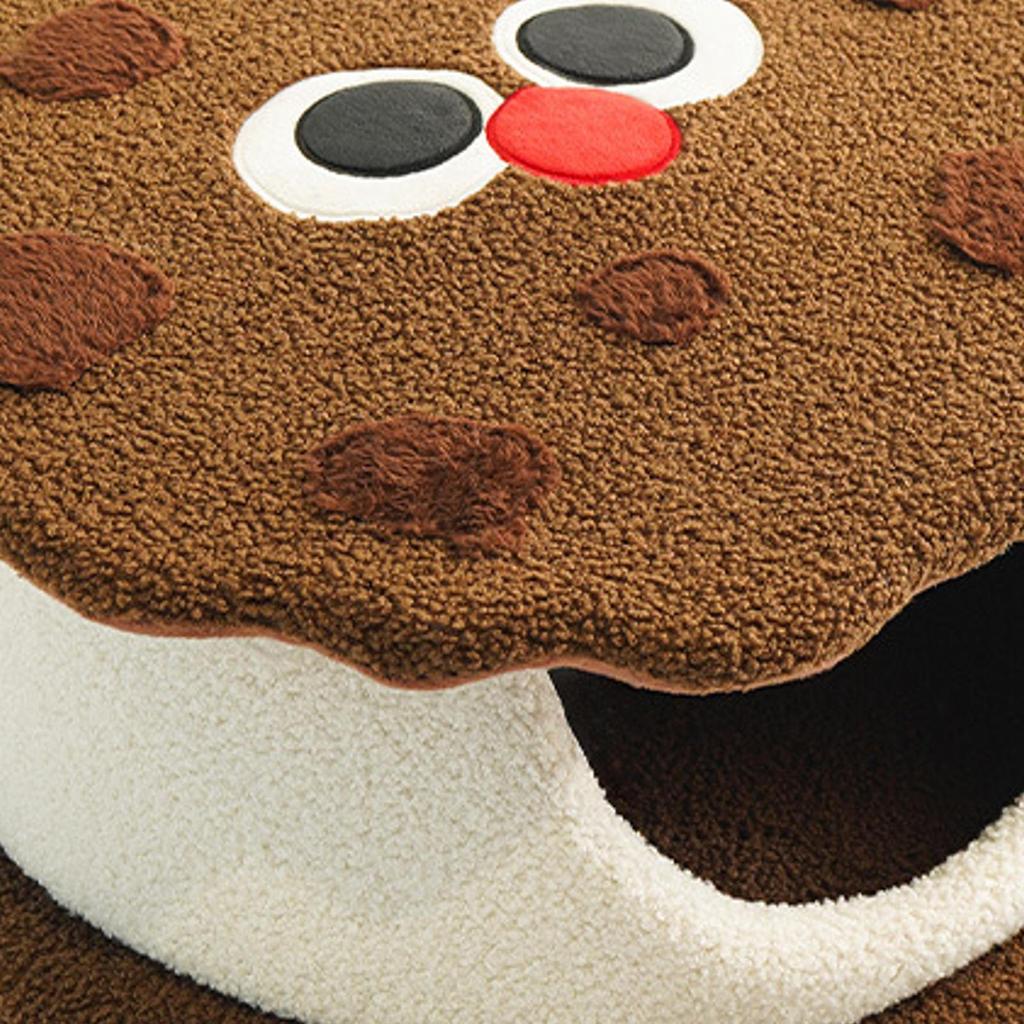 Cookie Bed Cat Hideaway Kennel Small Animal House Snooze Sleeping Kitten Cave Condo for