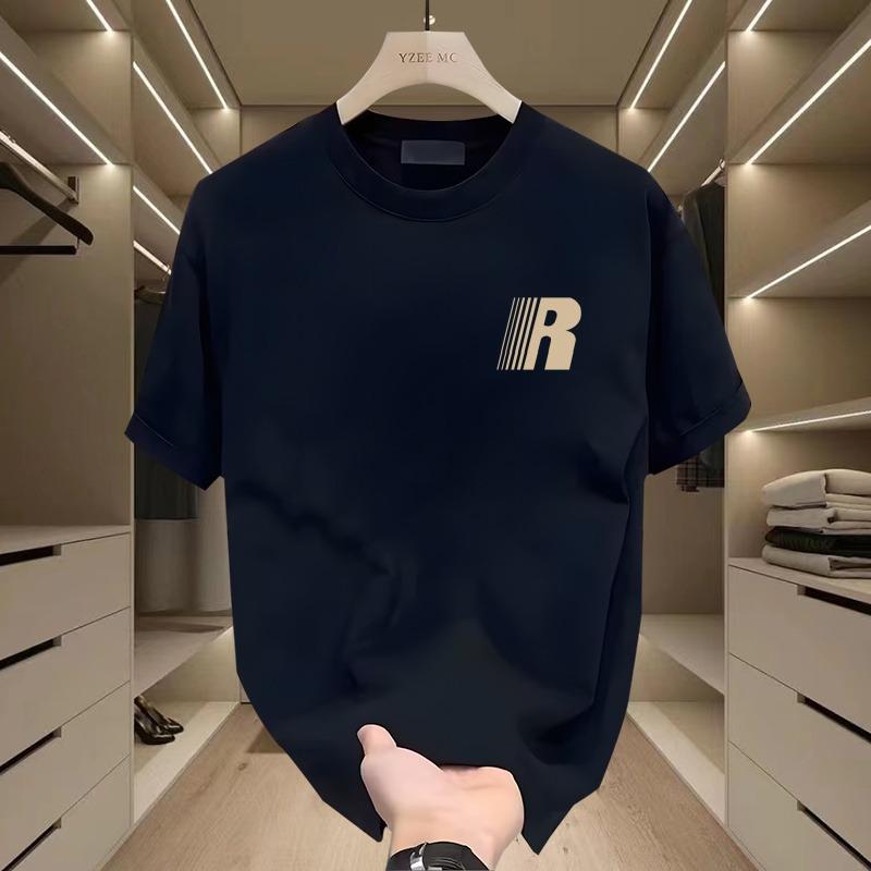 Men's High-End 2025 Summer Trendy Loose Round Neck Cotton T-Shirt