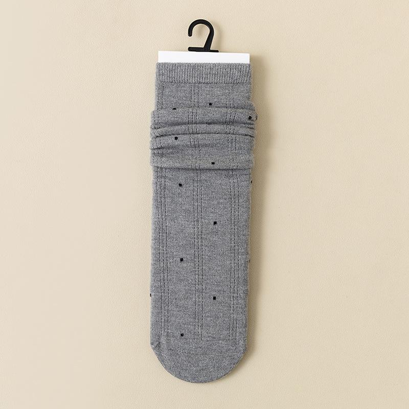 

Женские осенне-зимние повседневные кашемировые носки в горошек и полоску, теплые женские носки до середины икры, стиль колледжа, в сочетании с носками с отворотом 1 pair