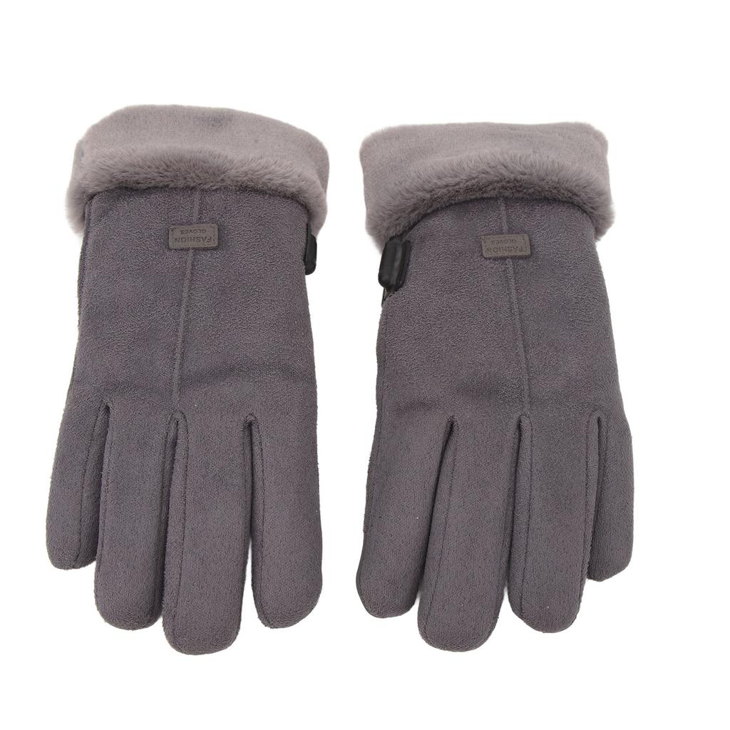 USB Heated Gloves Fluff Non Slip Palm Waterproof Adjustable Elastic Wristband Windproof Thermal Gloves for Women Cold