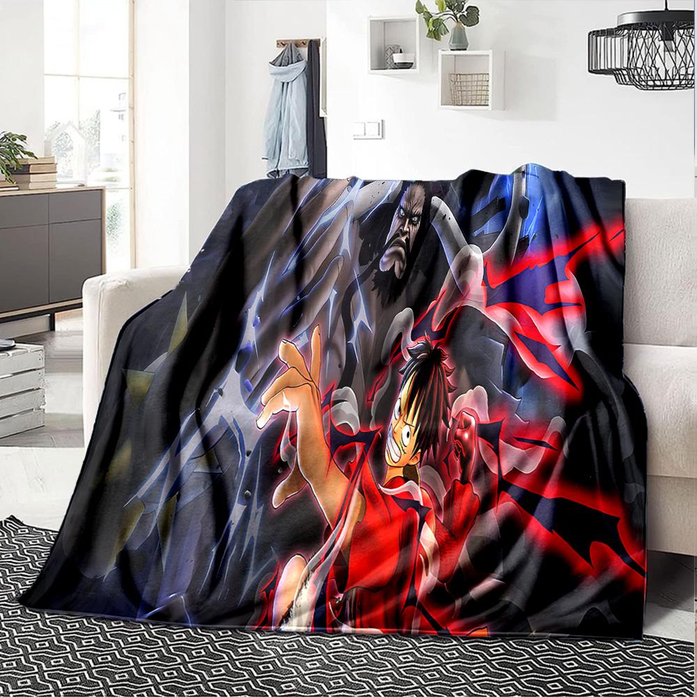 1pc One Piece Adventure flannel Blanket for Super Soft Cute Comfort Blanket for Travel Bedding Couch Sofa Blanket Y8253
