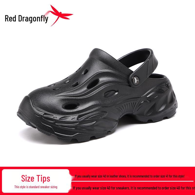 Men s Red Dragonfly White Thick-Soled Height-Increasing Non-Slip Odor-Resistant Summer Outdoor Sandals EU 43