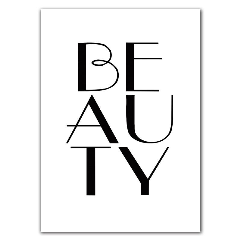 Black And White Fashion Girl Wall Art Pictures Lip Eyebrow Makeup Canvas Painting Beauty Quote Living Room Decor Painting HD3136