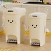 10L/20L Cute Creative Double Pedal Trash Can for Kitchen and Living Room - Big Capacity and Cream-colored Paper Basket