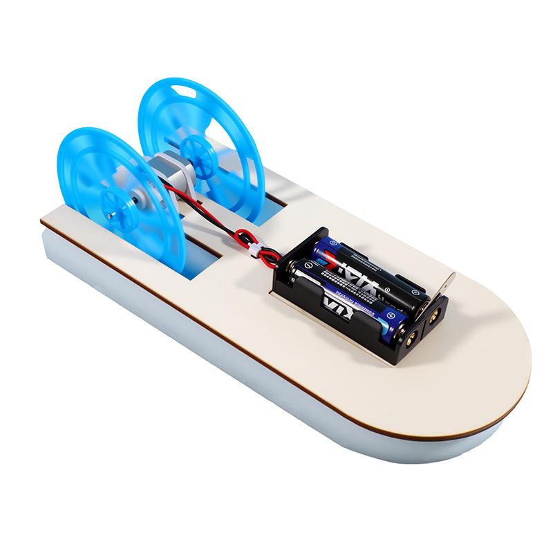 DIY Electric Double-Paddle Speedboat Kit for School Science Projects 20x9 cm
