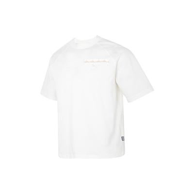 SS23 Hommage à la Culture Chinoise Motif Lettres Imprimé T-shirt Ample à Manches Courtes Raglan à Col Rond Homme Tops Blanc 621928-65