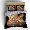 Retro Pinball Guitar Printed Bedding Set Bedding Set (1 Duvet Cover, 2 Pillowcases, Duvet Not Included)