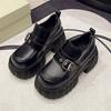 Retro British style platform round head loafers women's autumn 2025 new versatile fashion shoes one-pedal single shoes