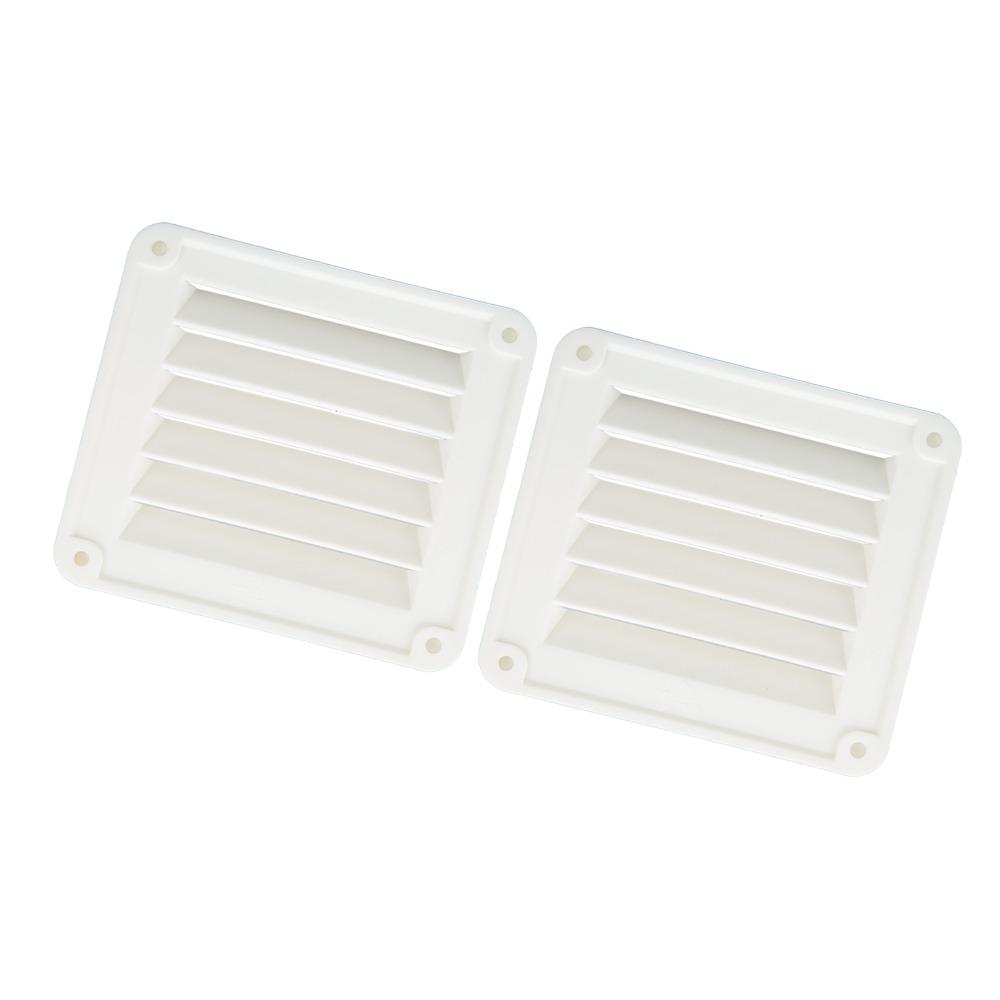 2pcs White Side Exhaust Port 141*125mm Ventilation Side Wall Ventilation Opening  Wall Ventilation