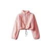 Women's Jacket Short Spring and Autumn Women's Clothing Zipper Drawstring Loose Versatile Stand-up Collar Fluffy Top