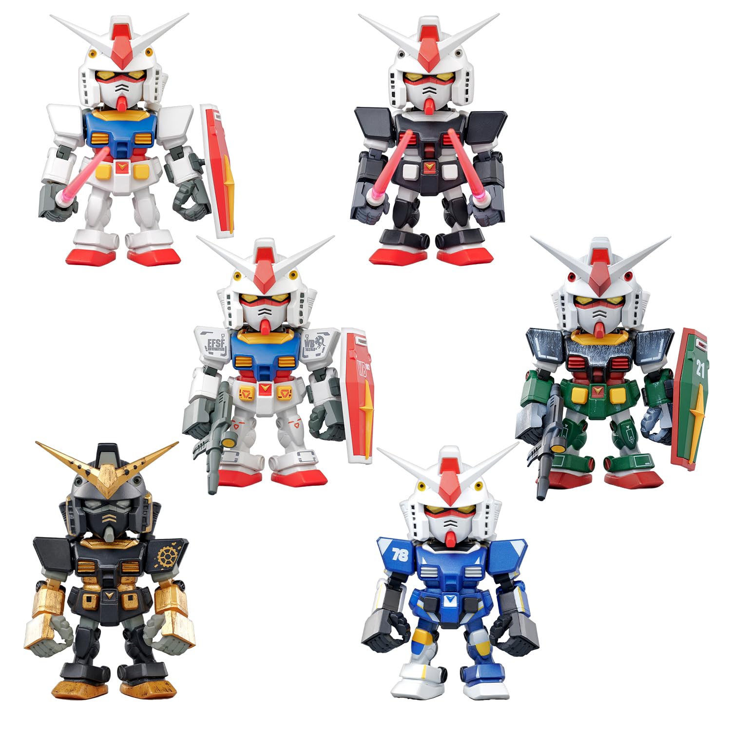 

Mini RX78-2 Gundam Figure Set (1 Box of 8) - Ages 15+