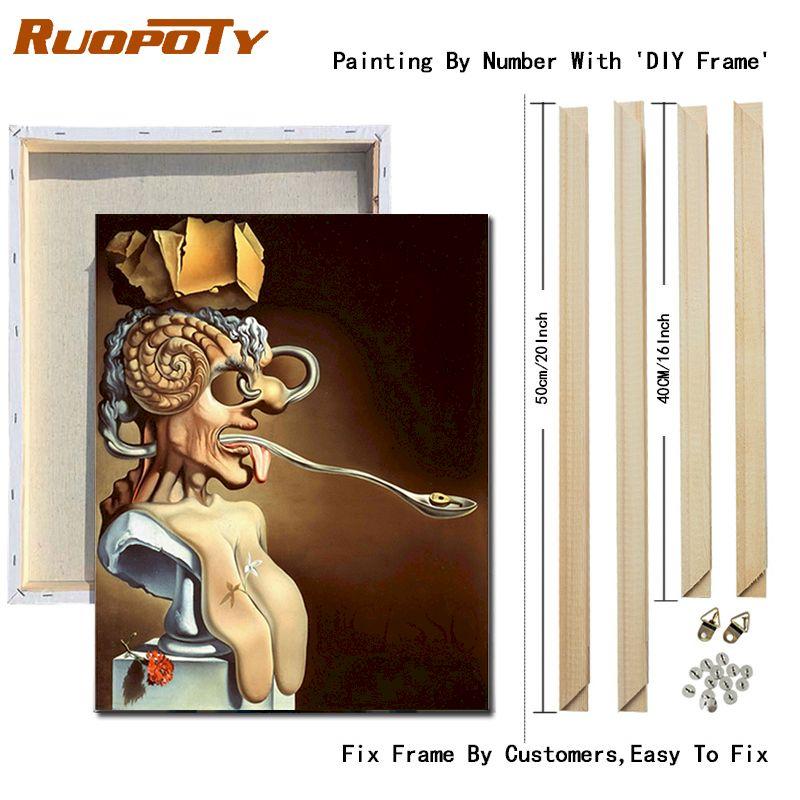 

Ruopoty абстрактная картина маслом, картины по номерам, наборы фигурок, живопись, сделай сам, краска без рамки, масляные краски для украшения дома, 40x50 см
