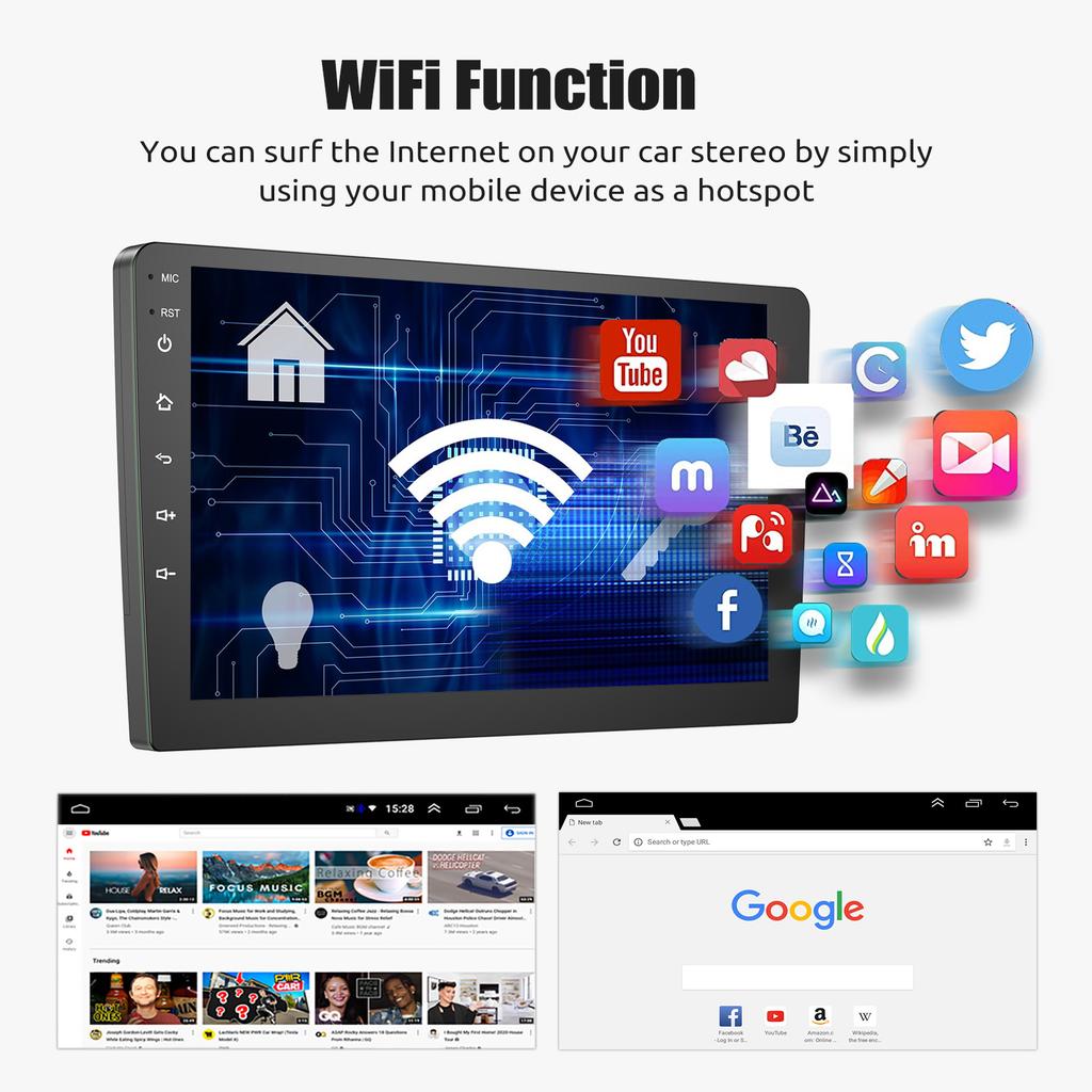 ESSGOO 9" Carplay Android Auto Car Radio AM 522~1629 kHz 2Din Android 4G 64G Universal Multimedia Player Autoradio Stereo GPS
