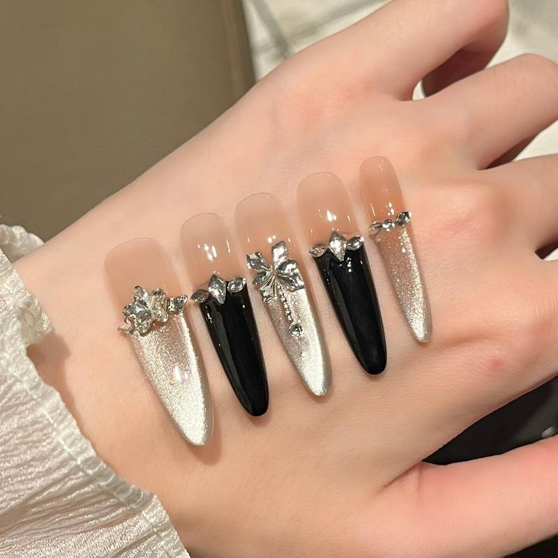 Cat's Eye Wearing Nail Pure Hand-made Nail Piece Fake Nail Wearing Nail Piece Advanced Sense Thin Dog Long