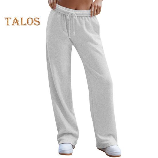 

Женские спортивные штаны, эластичные, с высокой талией, регулируемые, со шнурком, длинные, однотонные, мешковатые, повседневные брюки M серый