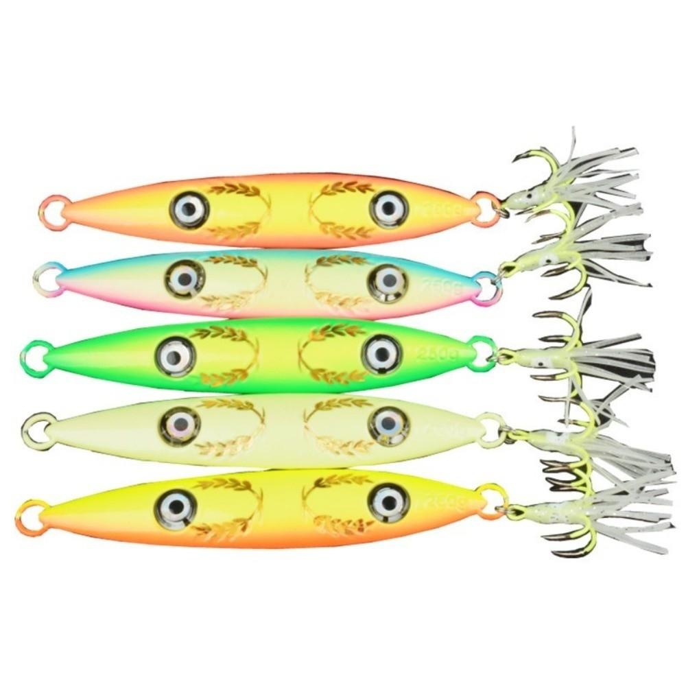 Hook Stripe Luminous UV Fishing Bait 200g 250g Slow Sinking Jig Glow Jig Lure UV Fishing