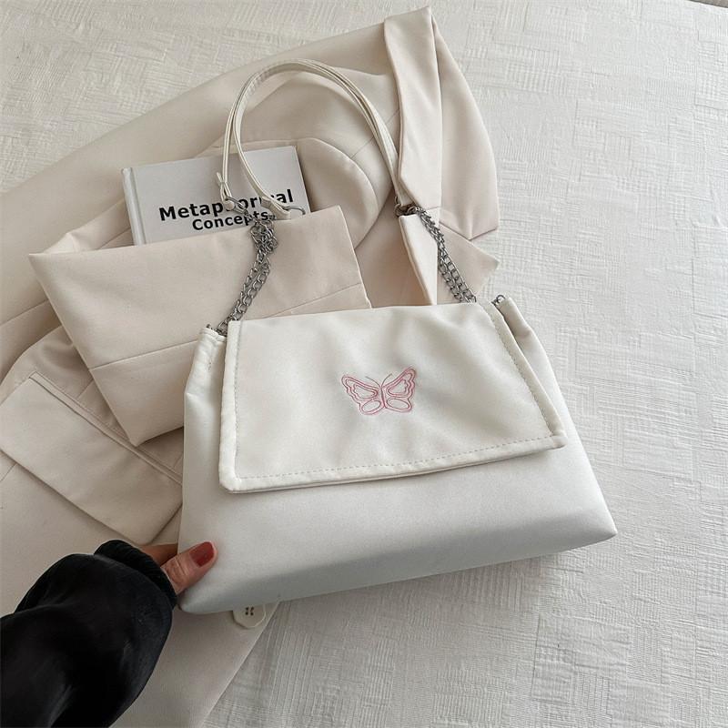 Chic Spring Street Style Pu Material Chain Shoulder Crossbody Bag With Car Line Elements белый