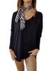 Women's Long Sleeve V-Neck Knitwear: European & American Style Loose Fit Solid Pullover Top
