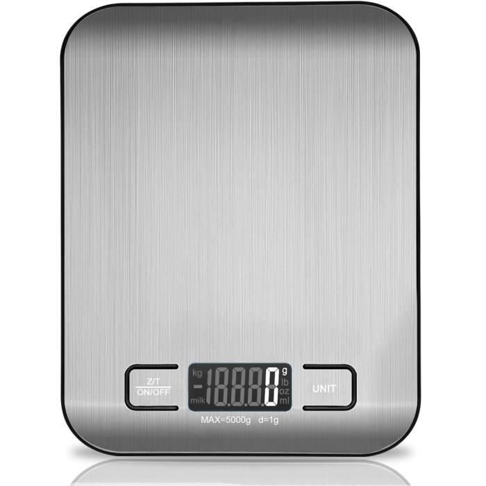 Balance de cuisine numérique - VIBOOS - 5 kg - Acier inoxydable - Ultra-mince - Élégante