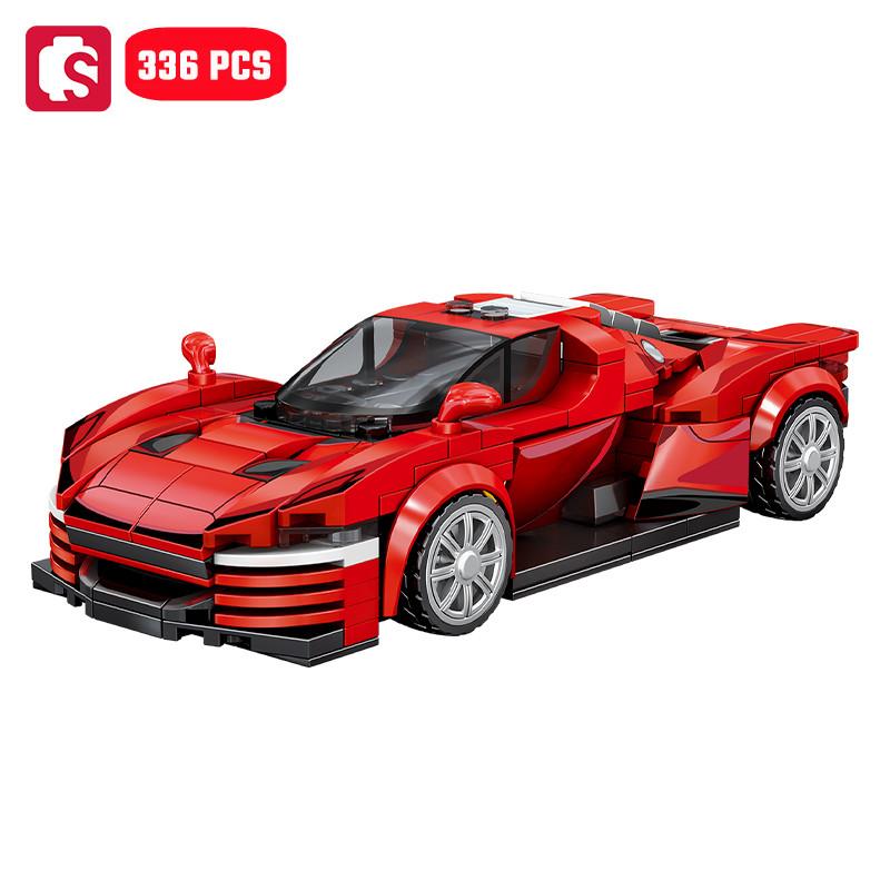 SEMBO Sports Car Assemblage Building Blocks MOC Racing Vehicle Technical Auto Models Car Construction Set For Boys Toys Gifts