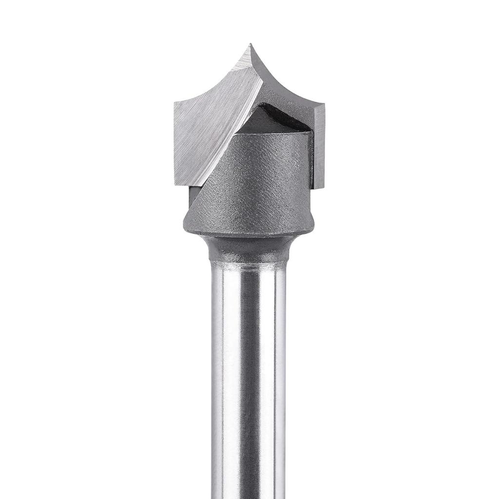 SpeTool 1/4" Shank Point Cutting Roundover Router Bit with 1/2" Cutting Diameter 1/4" Radius, Carbide 2 Flute Tipped Round Over Beading Bits for CNC