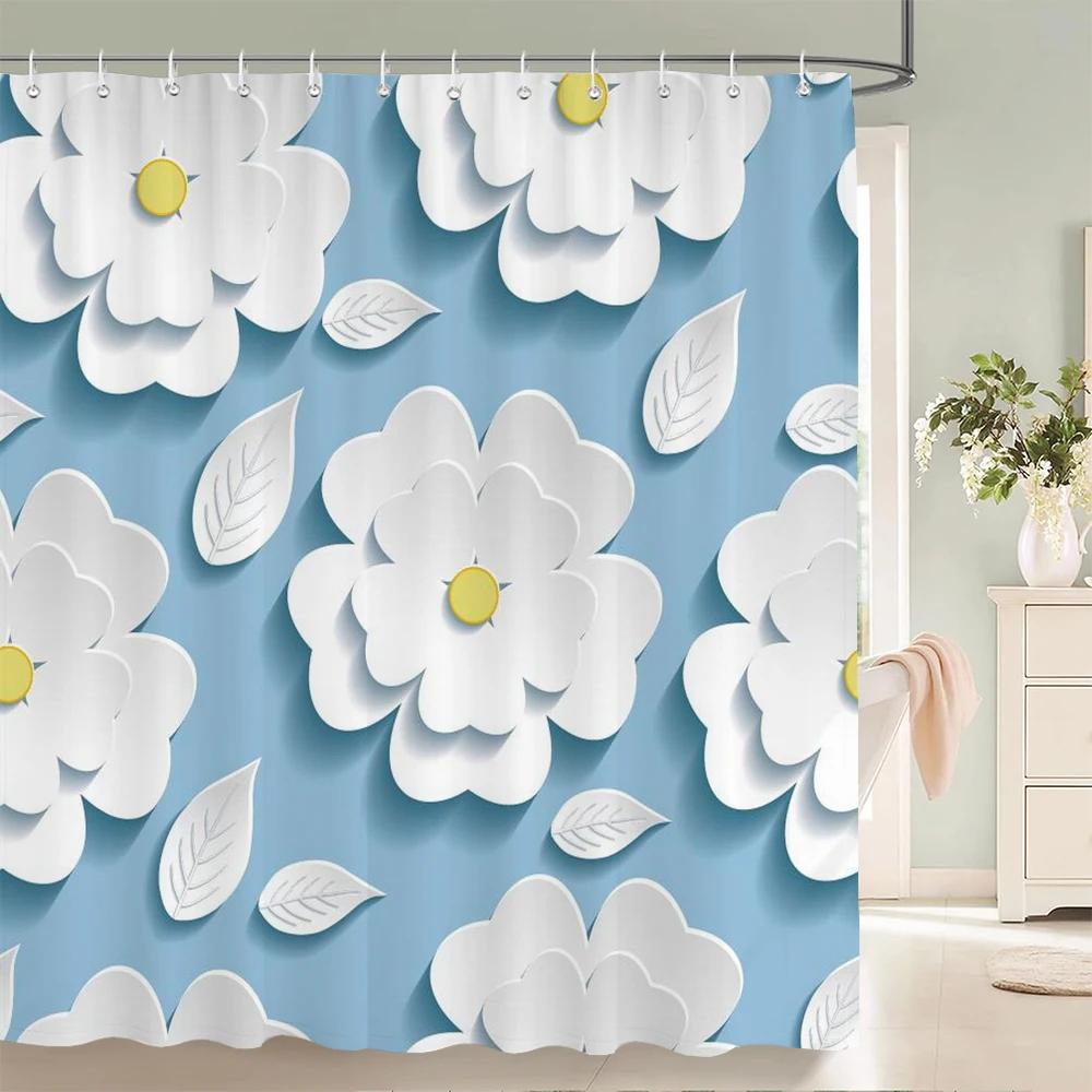 

Европейский Цветочный Геометрический Узор Тканевая Шторка для Душа Занавеска для Ванной с Крючком Водонепроницаемая Шторка для Душа Домашнее Украшение W90xH180cm