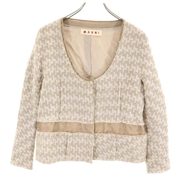 

MARNI Сделано в Италии Льняная смесь Куртка без цвета 42 Серо-бежевый Женская Б/У