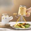 Glass Salt Dispenser with Pour Spout Adjustable Flow Control Shaker Lid Kitchen Seasoning Storage Container Dustproof Airtight