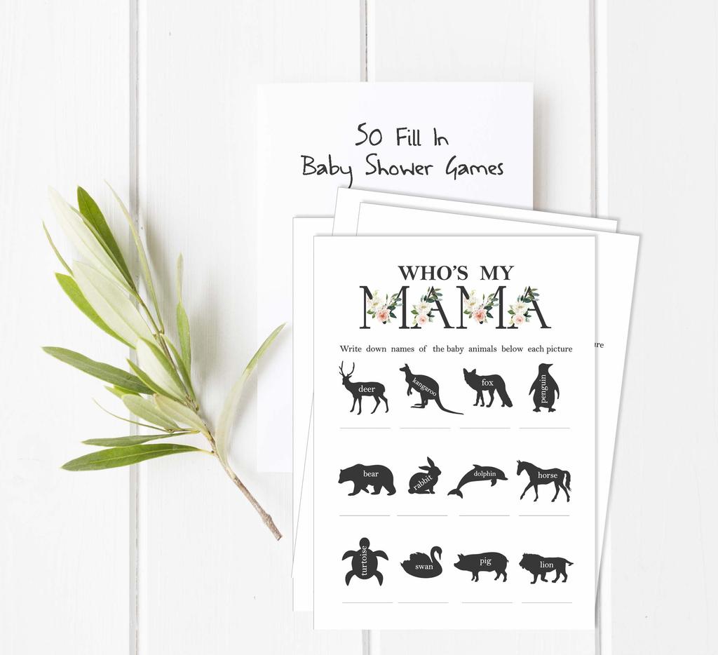 Inkdotpot Gender Neutral Baby Shower Game Set Of 50 Baby Alphabet ABC Game Party