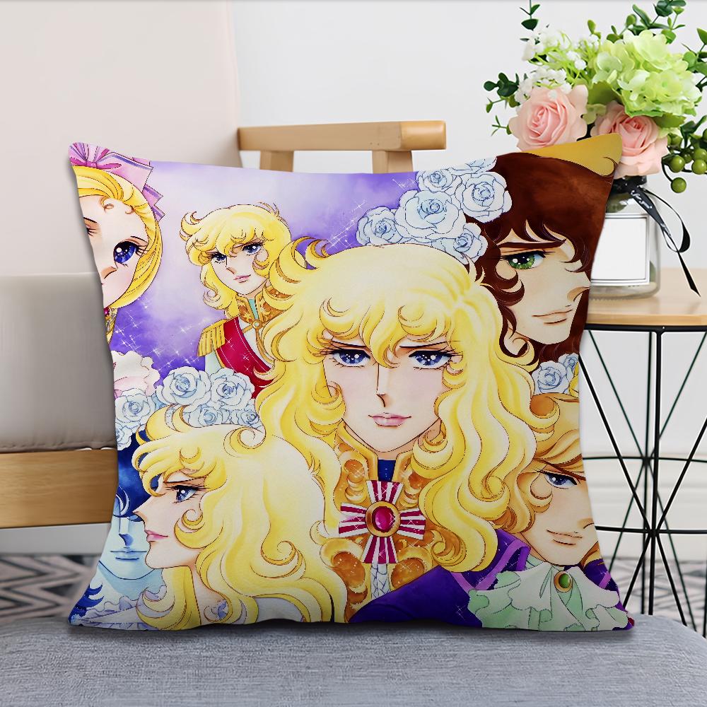 Manga Anime L-Lady O-Oscar Soft Pillow Case For Sofa Living Room Home Office Decor Protective Covers The R-Rose Of V-Versailles