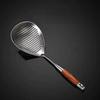 Stainless Steel Large Colander with Extended Handle Fine Leak Holes Soup Pot Strainer for Oil Draining And Skimming Rust-Resistant Strainer Spoon
