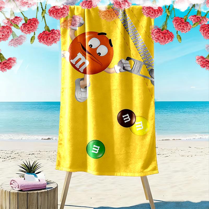 M&M's Print Beach Towel, Large Soft Quick Dry Towel for Beach Camping Swimming