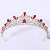 Zuangang's New Wedding and Birthday Headband, Baroque Leaf Alloy Inlaid with Rhinestones, Bridal Small Crown