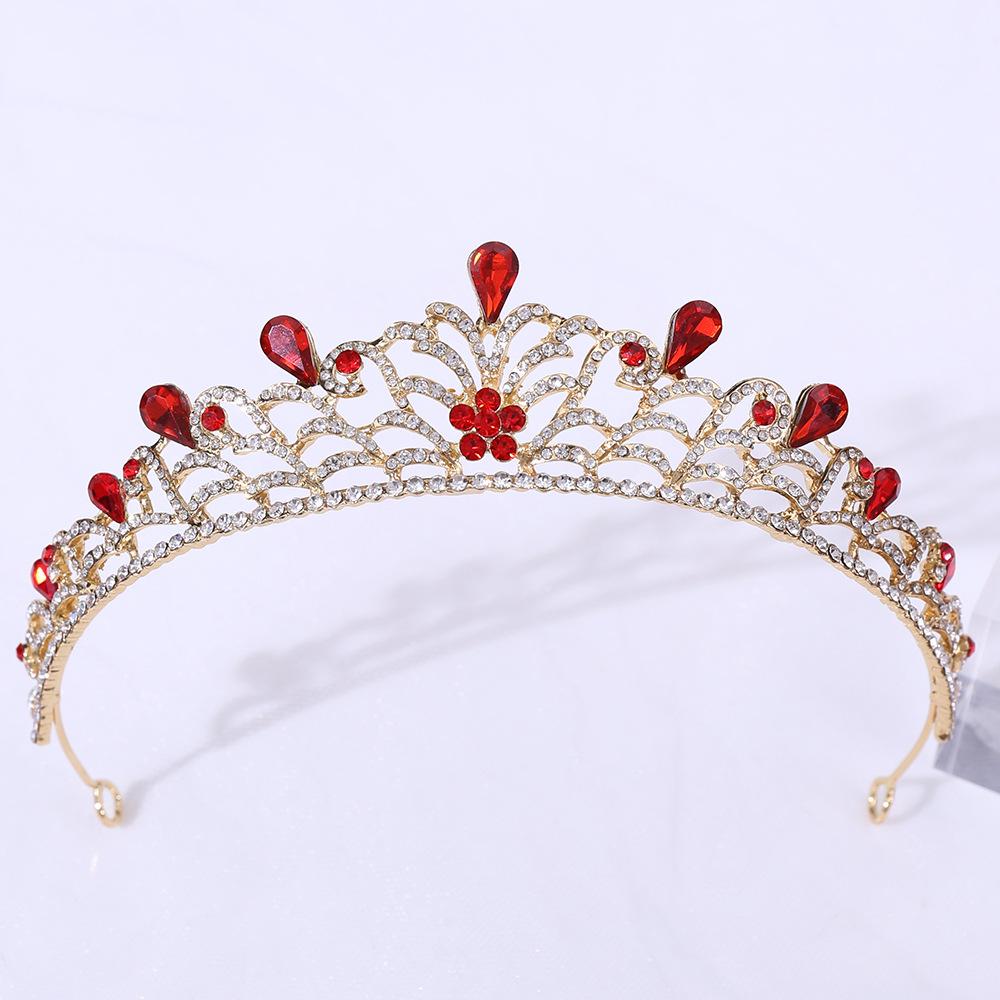 Zuangang's New Wedding and Birthday Headband, Baroque Leaf Alloy Inlaid with Rhinestones, Bridal Small Crown