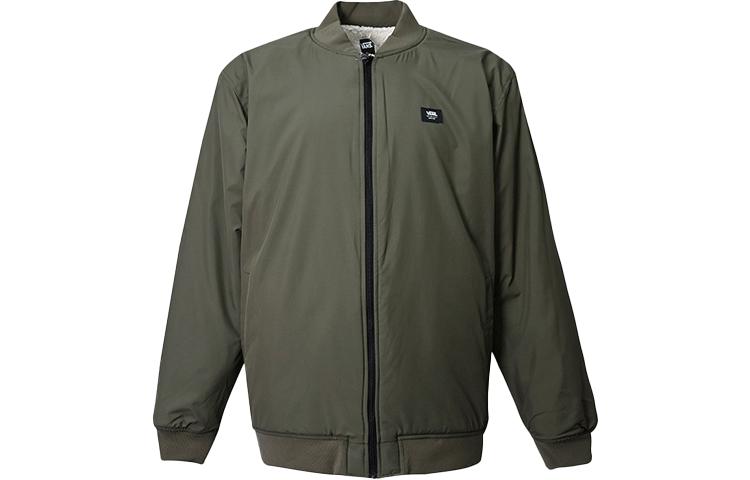 Vans Velvet Jackets Men s Green Baseball Collar Moderate VN0A5KLN0CT M
