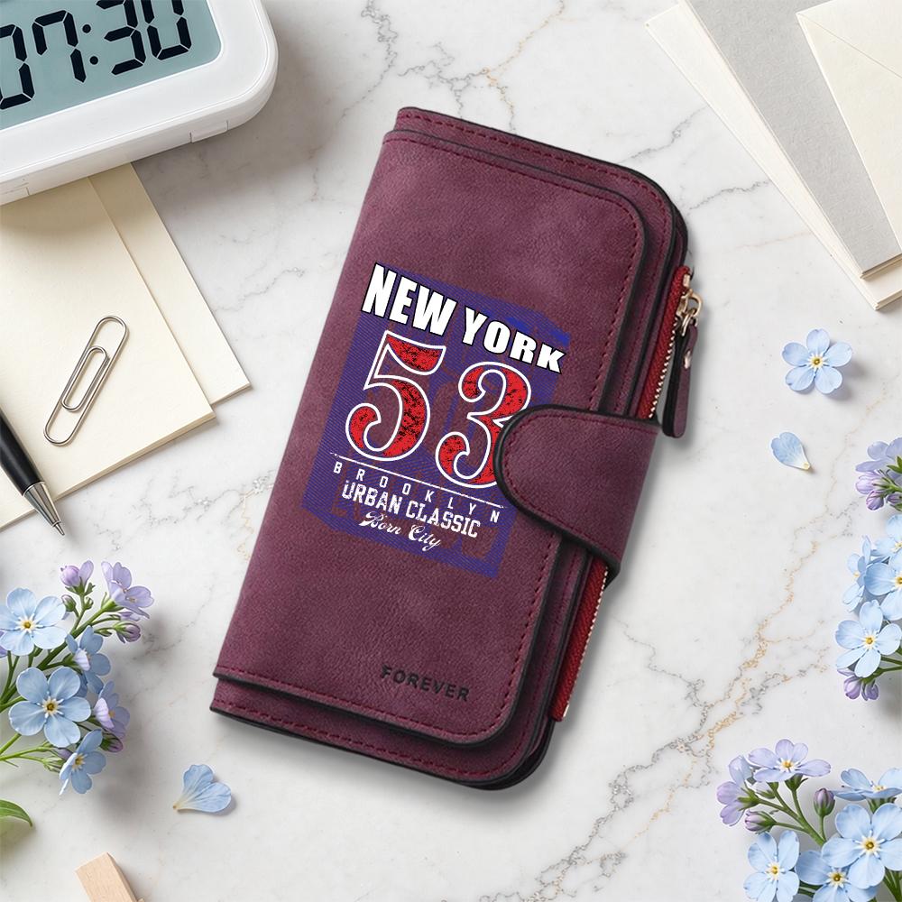 New York Printed Long Wallet Casual Multipurpose Card Holder Portable Fashion Purse