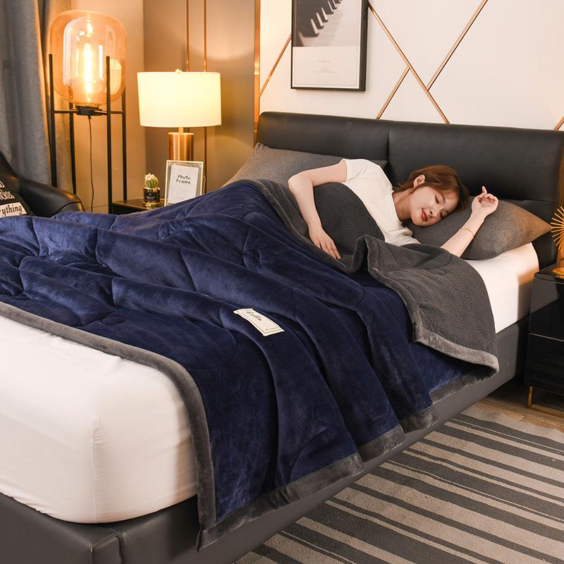 Verdickte Milchfleece Lammwolle Warme Decke für Sofa und Nickerchen